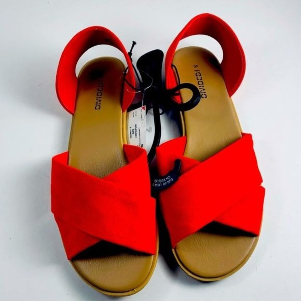 H&M Divided Womens Red Flats, size 8.5